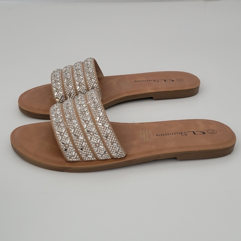 CL By Laundry Roni Rhinestone Slide Sandal Size 7.5 - Picture 4 of 8
